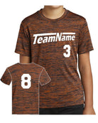 Sport-TEK Electric Heather Custom Sports T-Shirt, color: Deep Orange-Black Electric