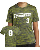 Sport-TEK Electric Heather Custom Sports T-Shirt, color: Lime Shock-True Navy Electric