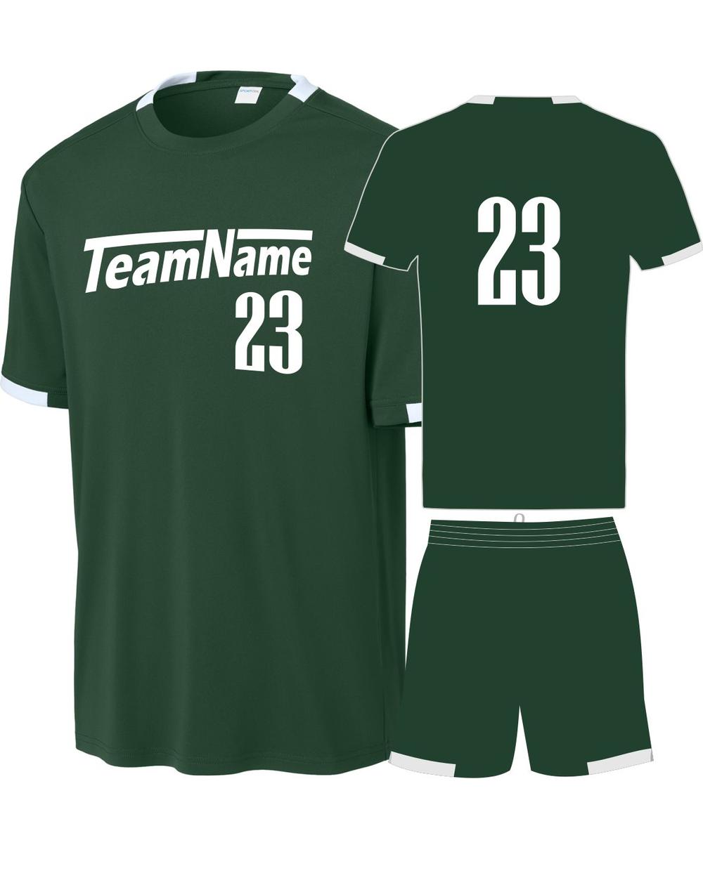 Sport-TEK Club Custom Cross-Training Uniform, color: Forest Green/White