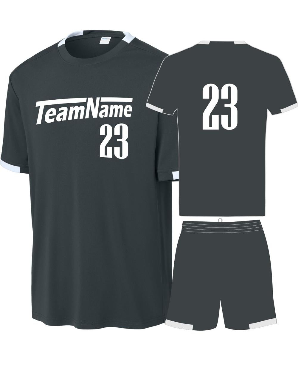 Sport-TEK Club Custom Cross-Training Uniform, color: Iron Grey/White