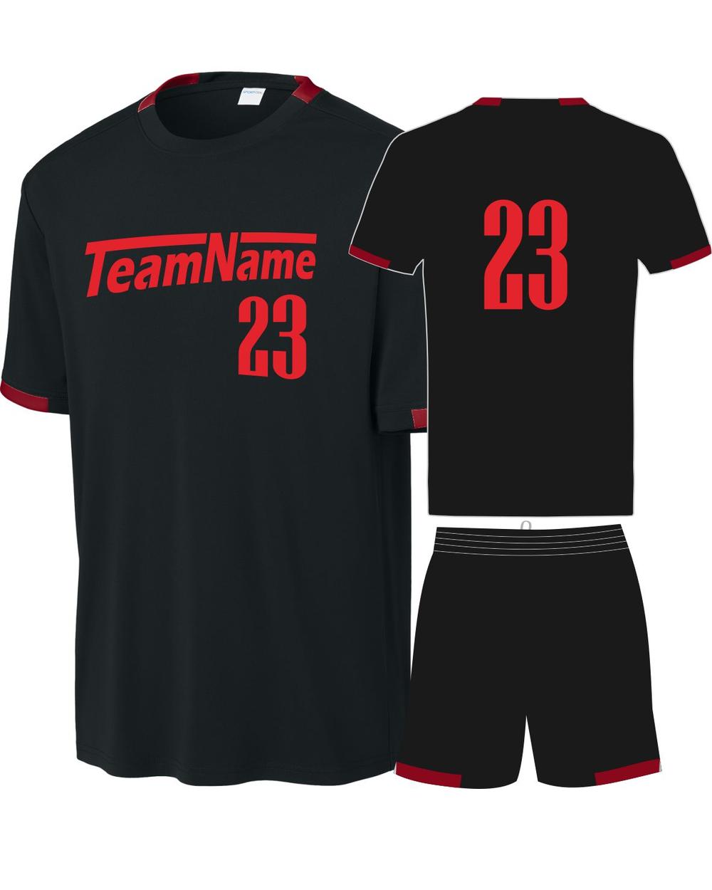 Sport-TEK Club Custom Cross-Training Uniform, color: Black/Deep Red