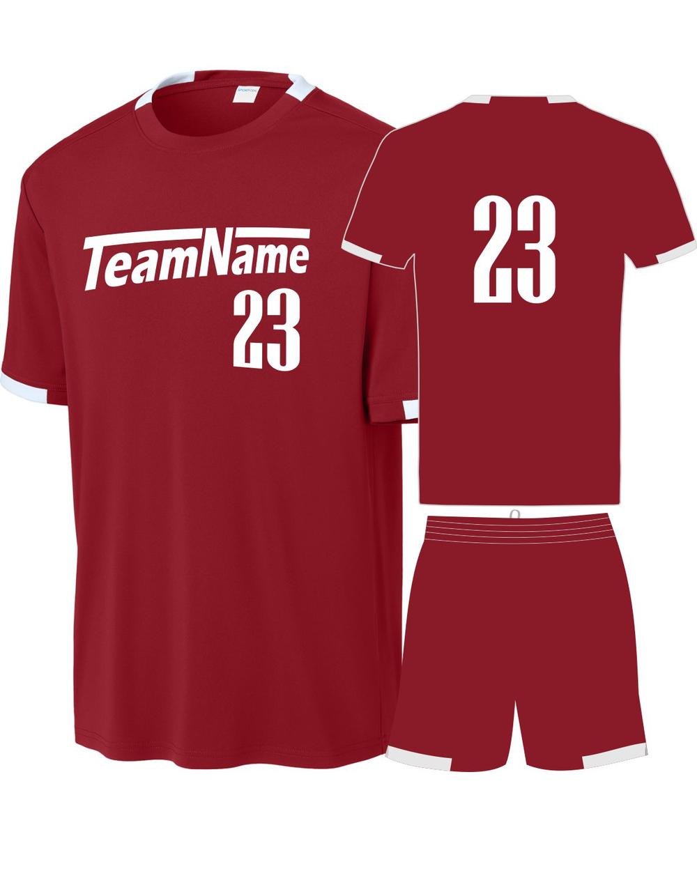 Sport-TEK Club Custom Cross-Training Uniform, color: Deep Red/White