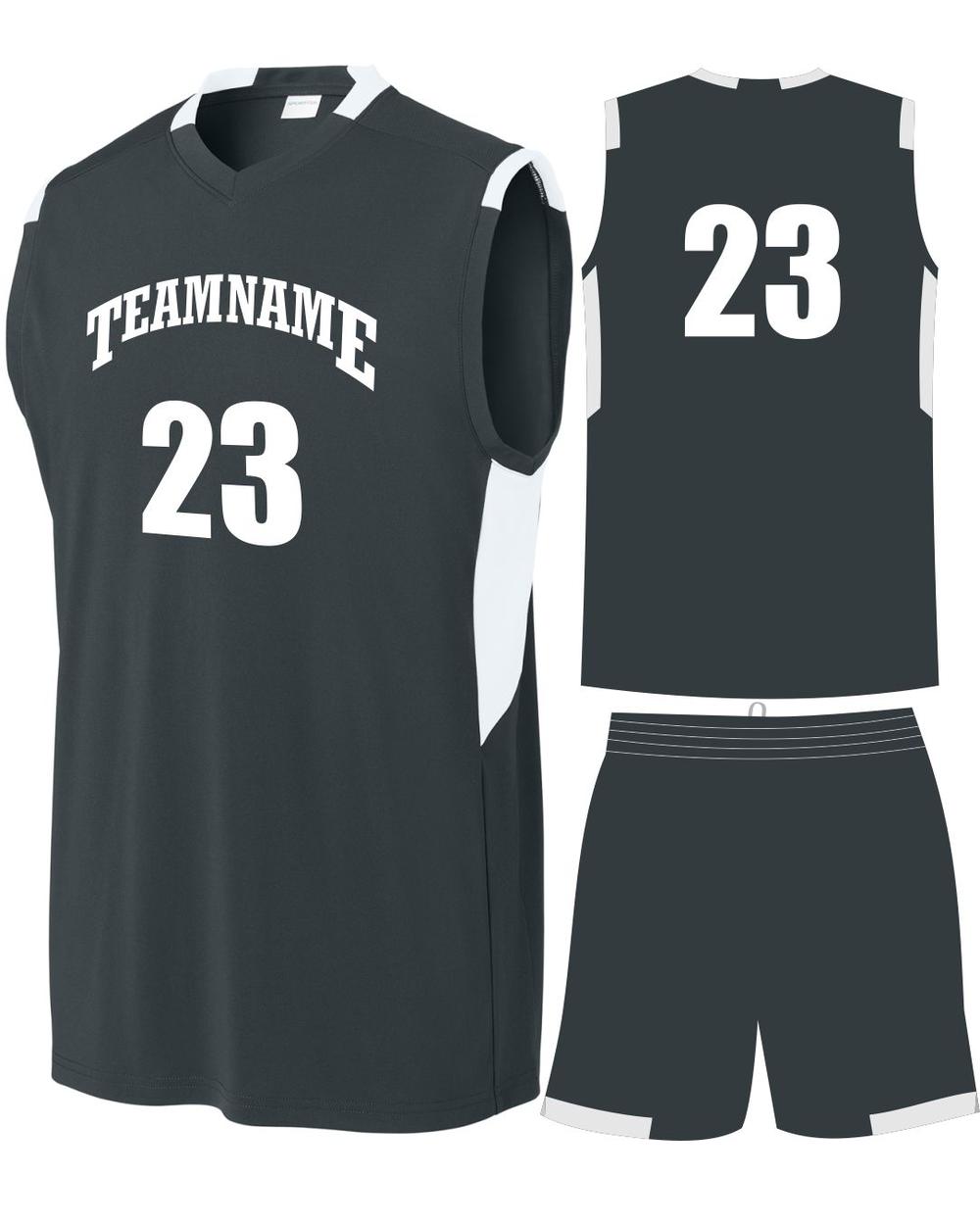 Sport-TEK Club Custom Cross-Training Uniform, color: Iron Grey/White
