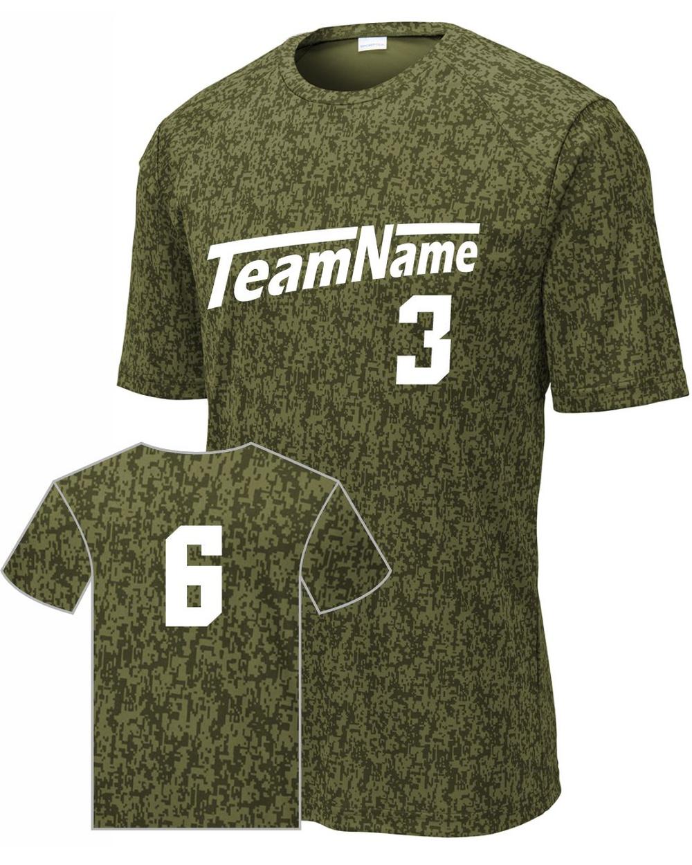 Sport-TEK Digi Camo S/S Custom Sport T-Shirt, color: Navy Camo