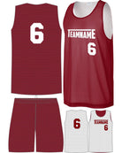 Sport-TEK Posicharge Mesh Rev Custom Basketball Uniform, color: Deep Red/White