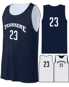 Sport-TEK Posicharge Competitor Reversible Custom Basketball Jersey, color: True Navy/White