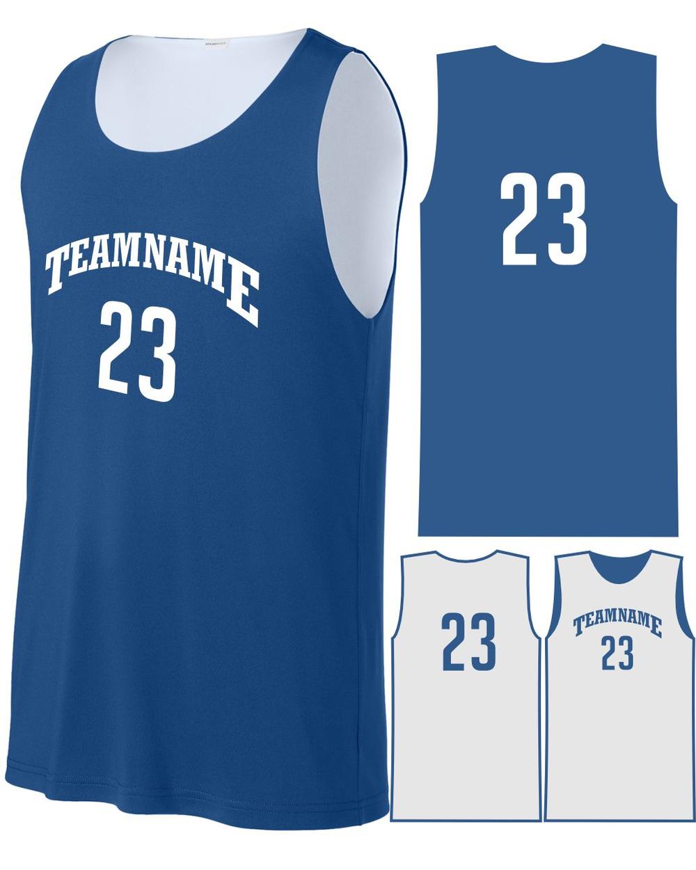 Sport-TEK Youth Posicharge Competitor Reversible Custom Basketball Jersey, color: True Royal/White