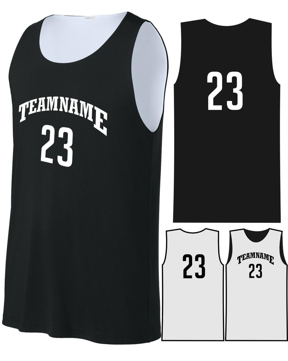Sport-TEK Youth Posicharge Competitor Reversible Custom Basketball Jersey, color: Black/White