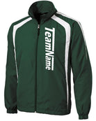 Sport-TEK ColorBlock Raglan Custom Warmup Jacket, color: Forest Green/White