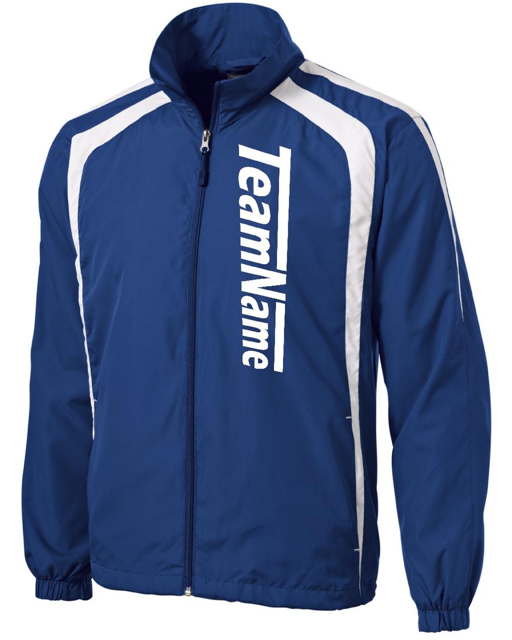 Sport-TEK ColorBlock Raglan Custom Warmup Jacket, color: True Royal/White