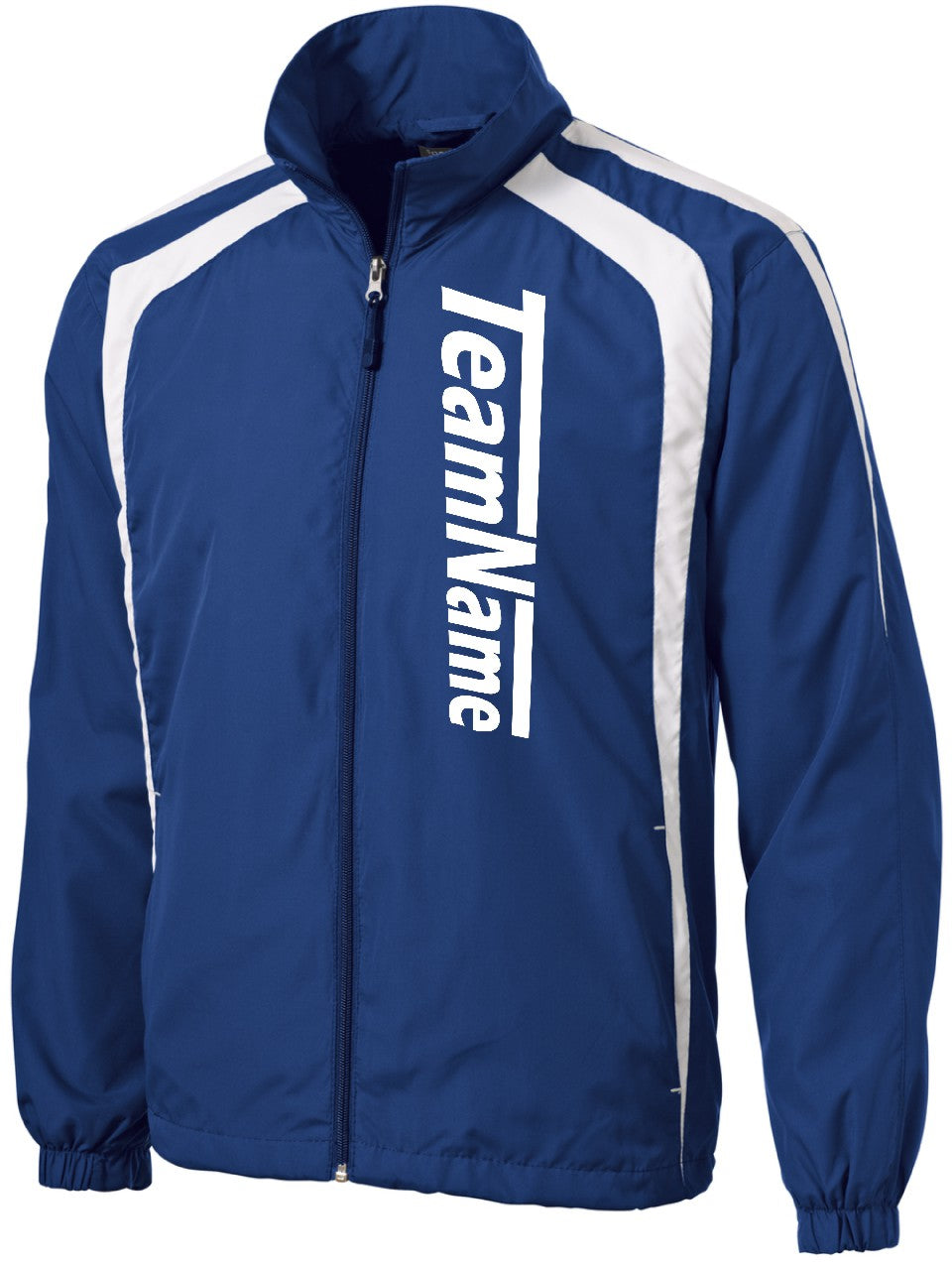 YST60WD Youth ColorBlock Raglan Custom Warmup Jacket, color: True Royal/White