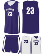 Sport-TEK Rival Reversible Custom Basketball Uniform, color: Purple/White