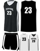 Sport-TEK Rival Reversible Custom Basketball Uniform, color: Black/White