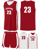 Sport-TEK Rival Reversible Custom Basketball Uniform, color: Deep Red/White