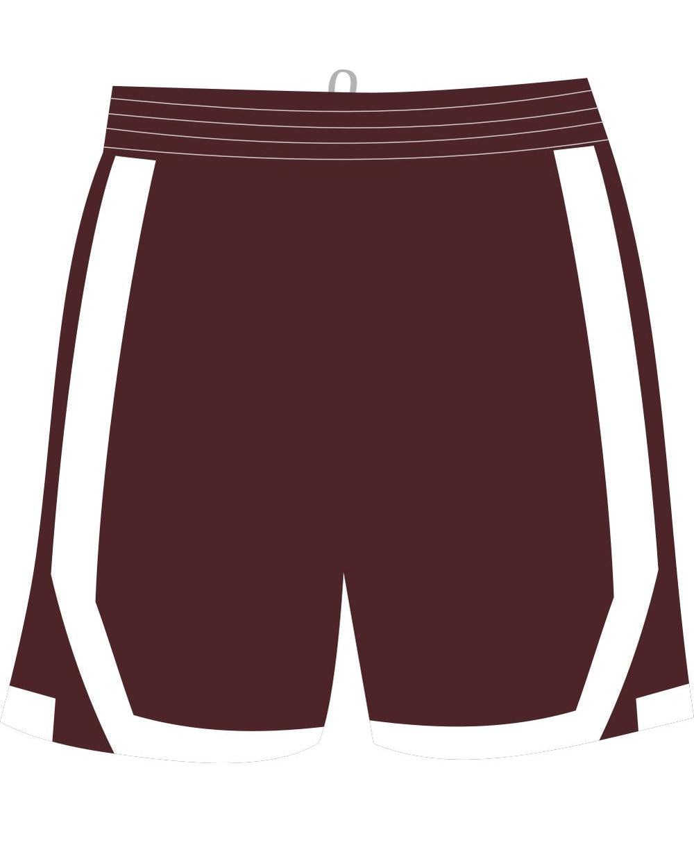 Sport-TEK Rival Basketball Short, color: Maroon/White