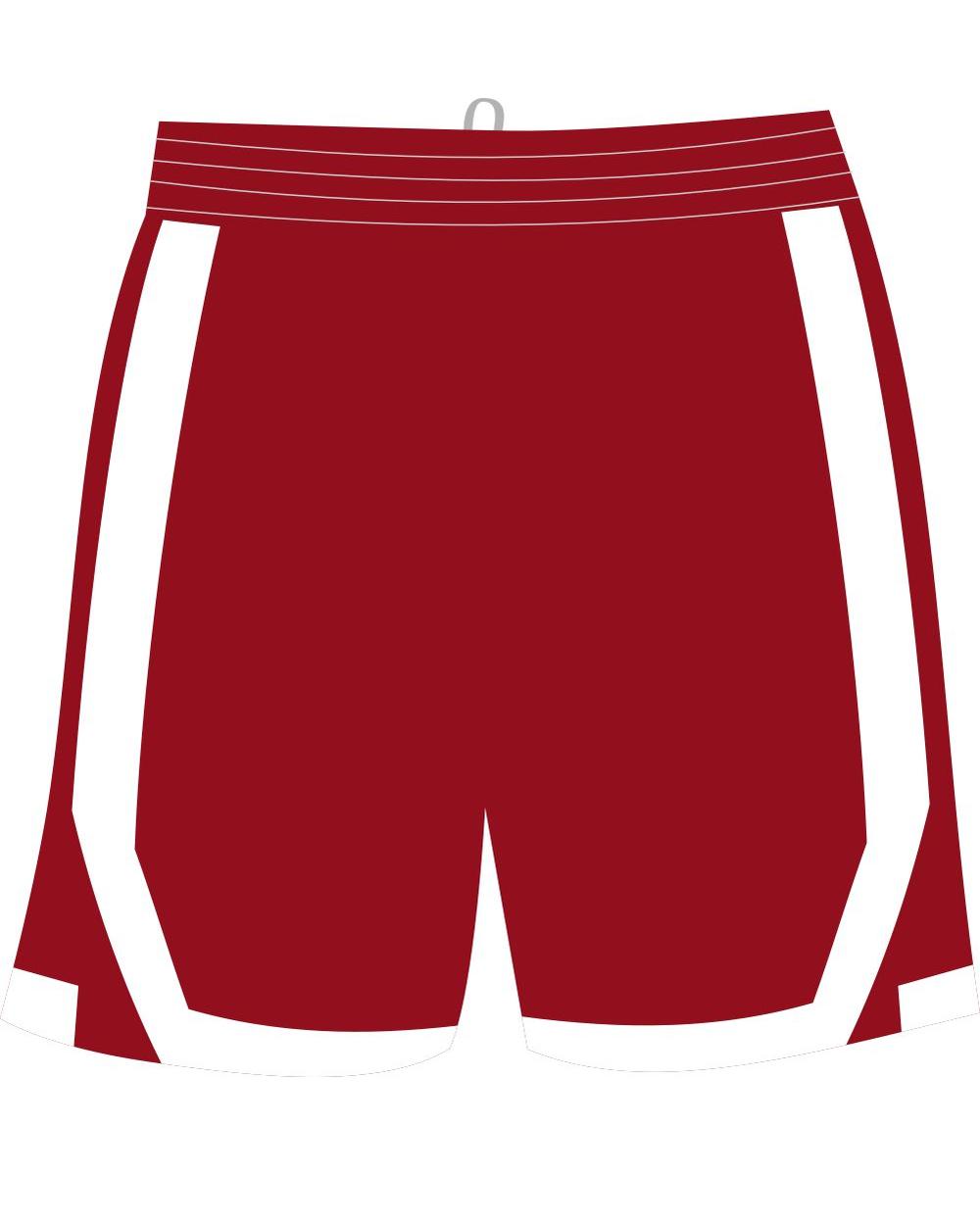 Sport-TEK Rival Basketball Short, color: Deep Red/White